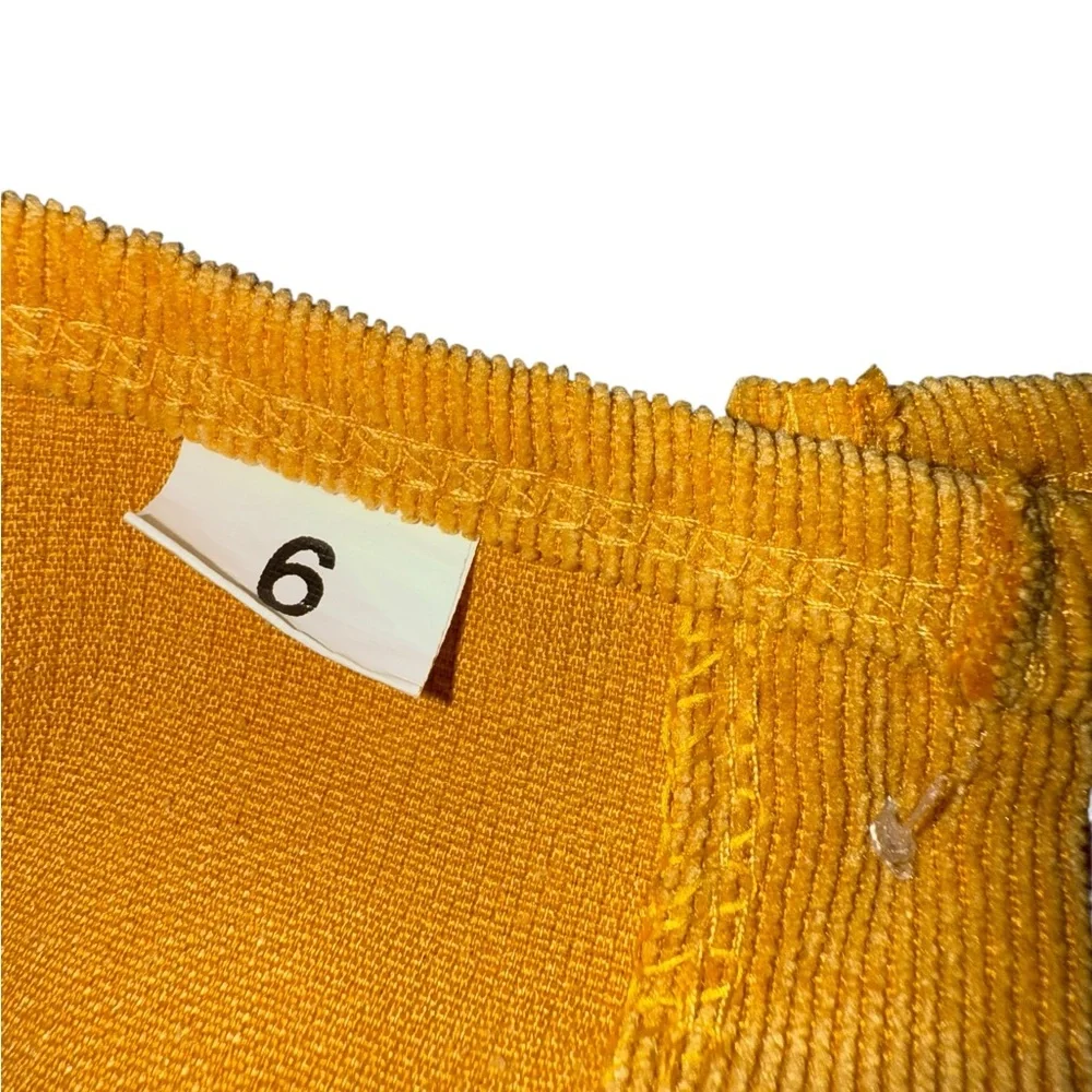 Honey Bean Mustard Yellow Ruffled Long Sleeve Dress Size 6